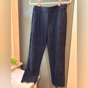 J. Crew size 6 black laced detail ankle length pants